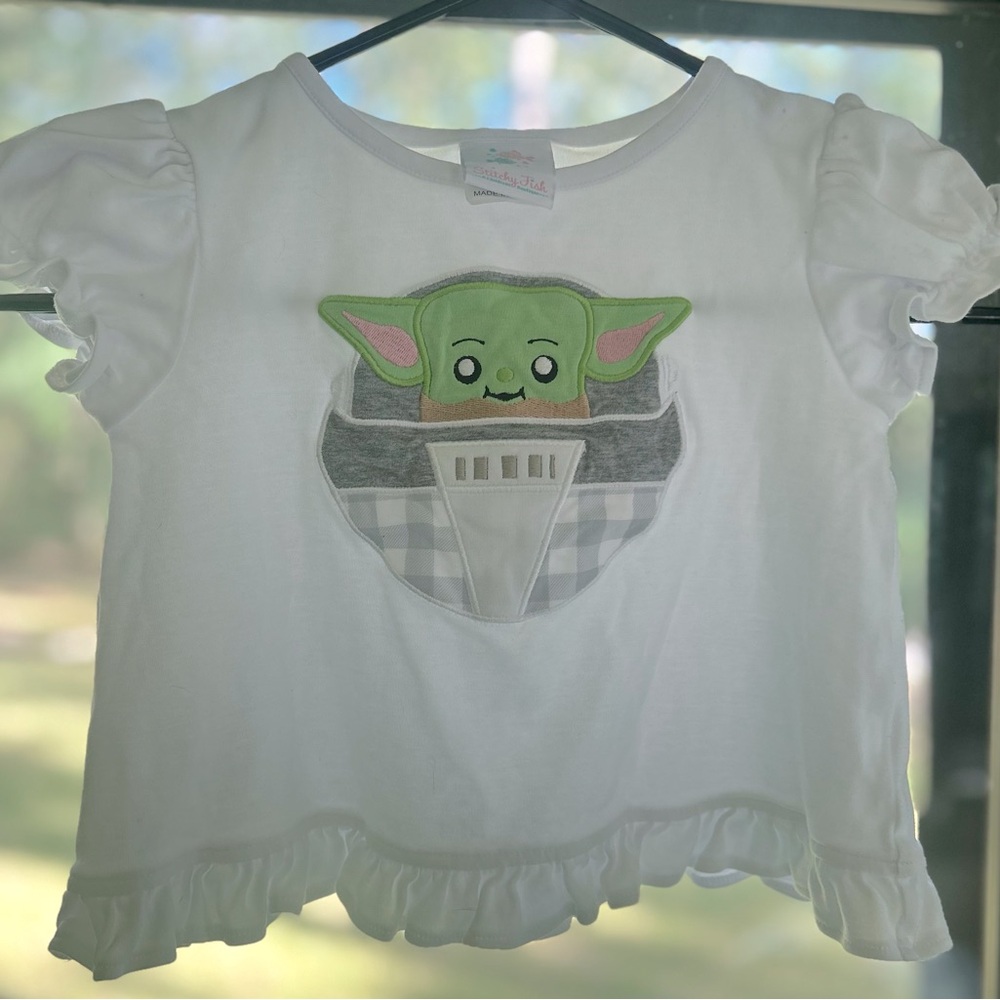 Stitchy Fish embroidered ruffle shirt